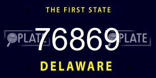 76869 Delaware License Plate