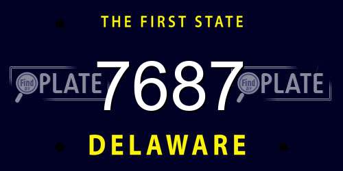 7687 Delaware License Plate
