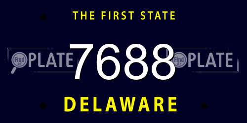 7688 Delaware License Plate