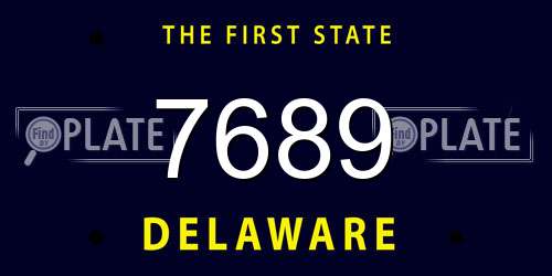 7689 Delaware License Plate