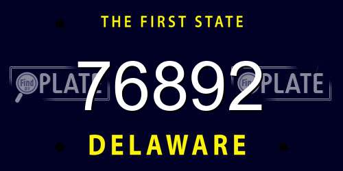 76892 Delaware License Plate