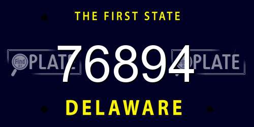 76894 Delaware License Plate