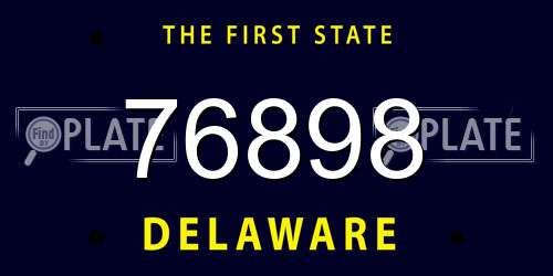 76898 Delaware License Plate