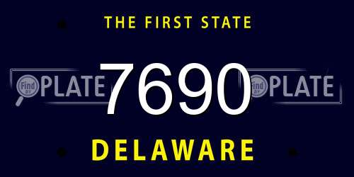 7690 Delaware License Plate