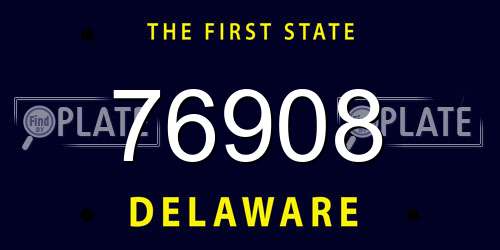 76908 Delaware License Plate