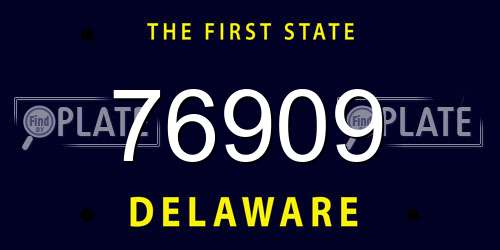 76909 Delaware License Plate