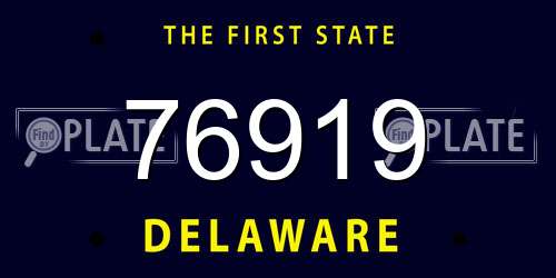76919 Delaware License Plate