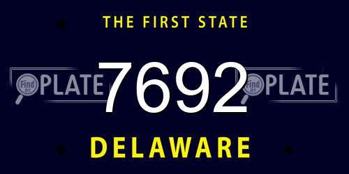 7692 Delaware License Plate