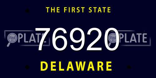 76920 Delaware License Plate