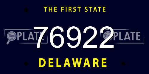 76922 Delaware License Plate