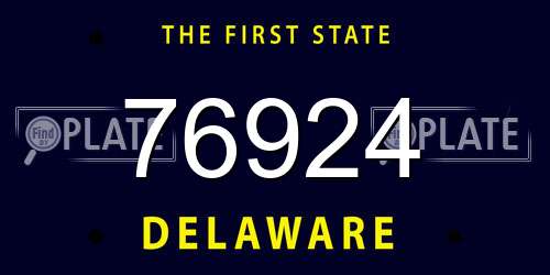 76924 Delaware License Plate
