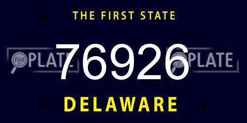 76926 Delaware License Plate