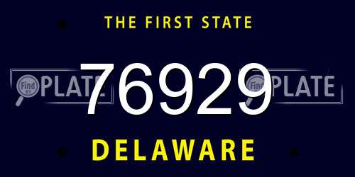 76929 Delaware License Plate
