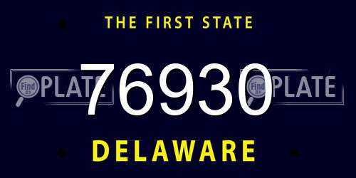 76930 Delaware License Plate