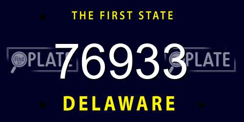 76933 Delaware License Plate