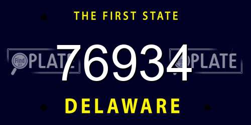 76934 Delaware License Plate