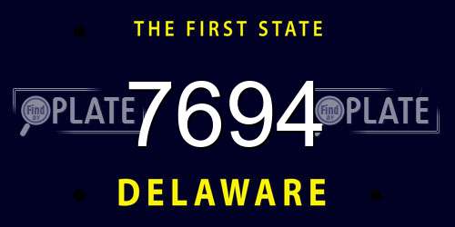 7694 Delaware License Plate