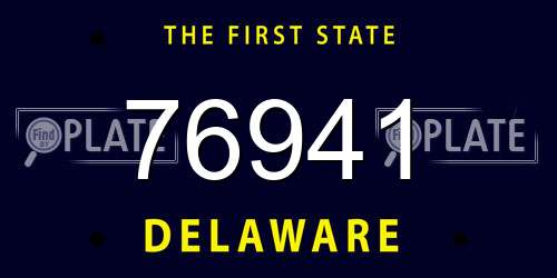 76941 Delaware License Plate