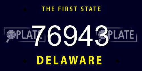 76943 Delaware License Plate