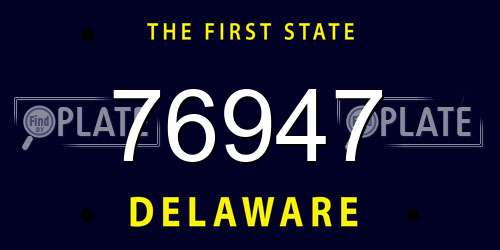 76947 Delaware License Plate