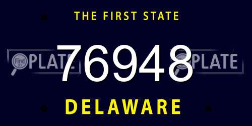 76948 Delaware License Plate
