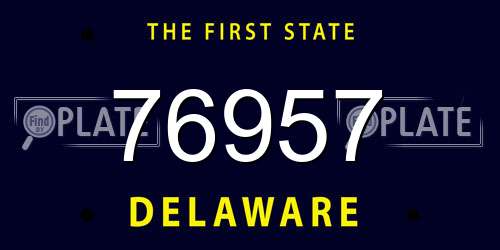 76957 Delaware License Plate