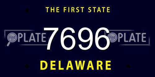 7696 Delaware License Plate