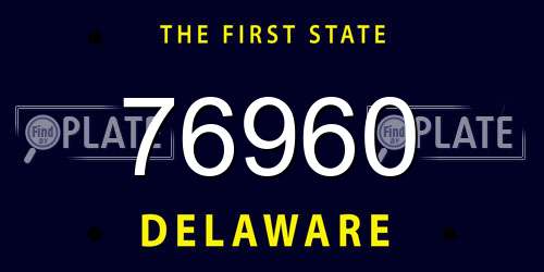 76960 Delaware License Plate