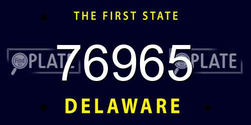 76965 Delaware License Plate