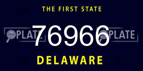76966 Delaware License Plate