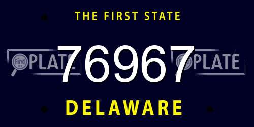 76967 Delaware License Plate