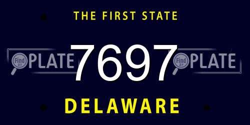 7697 Delaware License Plate