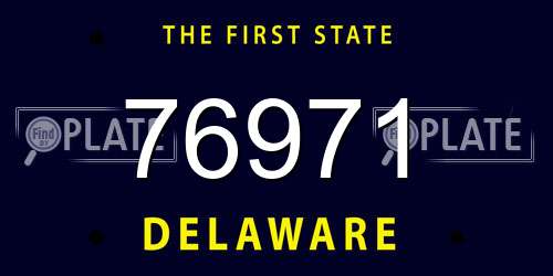 76971 Delaware License Plate