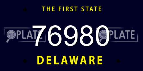 76980 Delaware License Plate