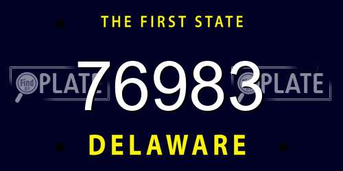76983 Delaware License Plate
