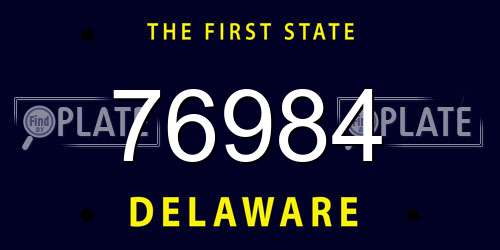 76984 Delaware License Plate