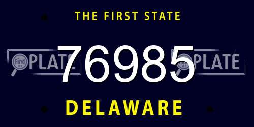 76985 Delaware License Plate