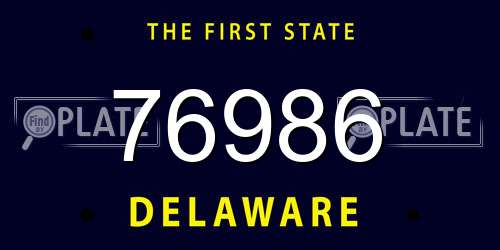 76986 Delaware License Plate