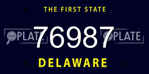 76987 Delaware License Plate