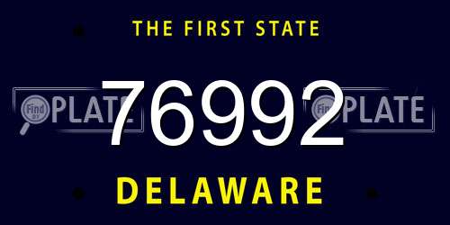 76992 Delaware License Plate