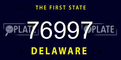 76997 Delaware License Plate