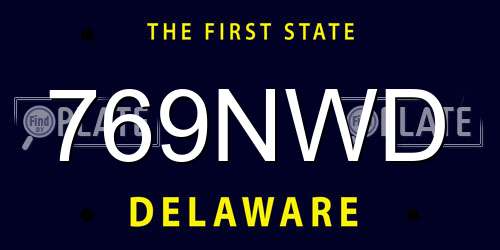 769NWD Delaware License Plate