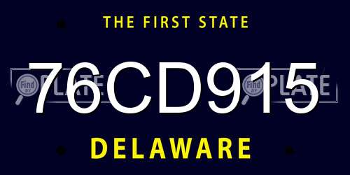 76CD915 Delaware License Plate
