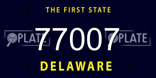 77007 Delaware License Plate