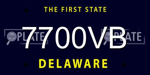 7700VB Delaware License Plate