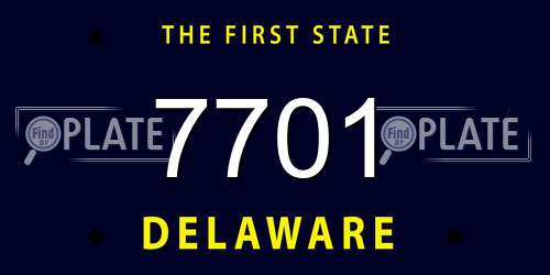 7701 Delaware License Plate
