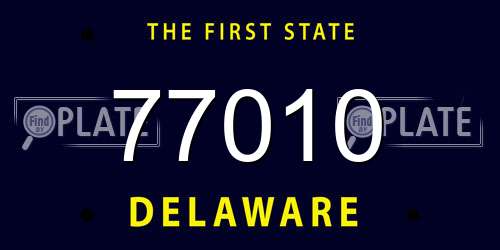 77010 Delaware License Plate