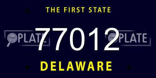 77012 Delaware License Plate