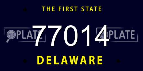 77014 Delaware License Plate