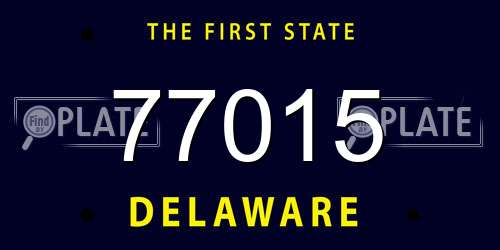77015 Delaware License Plate